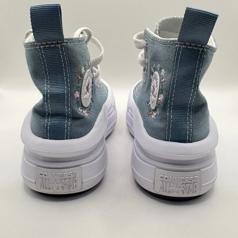 Converse Chuck Taylor All Star Move Floral Blue High Top Platform Shoes Girls 11